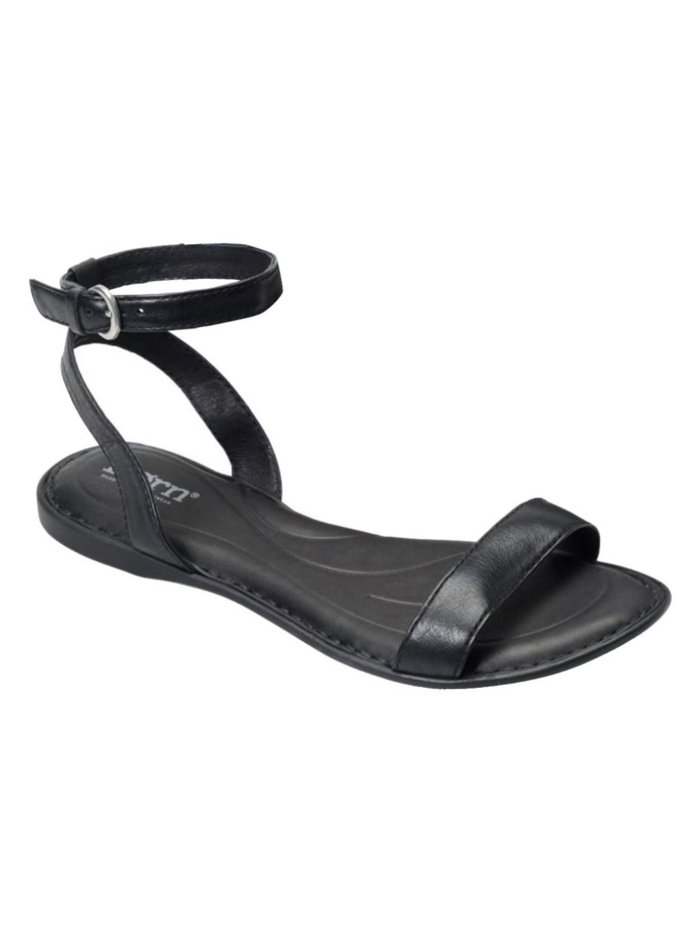 Born Shoes Stephane Leather Strap Sandal Black Size 9.5